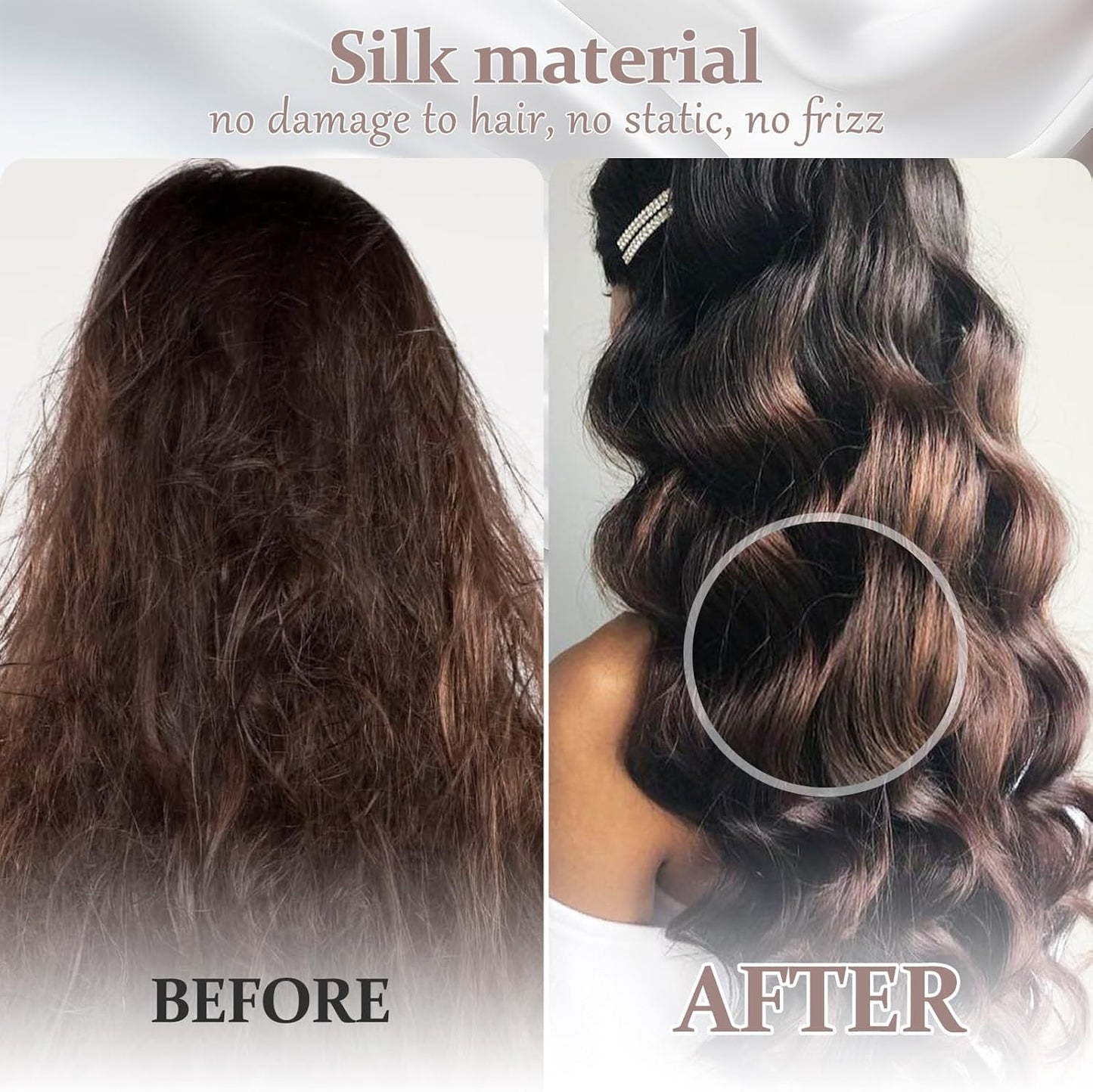 2 Pack 100% Pure Silk Pillowcase for Hair and Skin, Both Sides Mulberry Silk Pillowcases with Hidden Zipper, Cooling Pillowcase 19 Momme, 600 Thread Silk Pillow Cases Queen Size, Beige