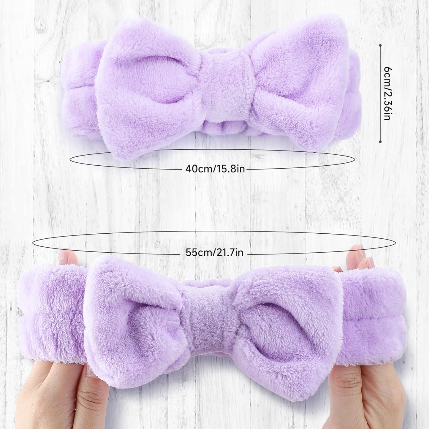 Face Headband 8Pcs Bow Hair Band Cute soft Facial Makeup Head Band for Face Washing Shower Skin Care Fluffy Spa Headband Coral Fleece Wraps for Woman Girl 8 Color Slumber Party Supplies
