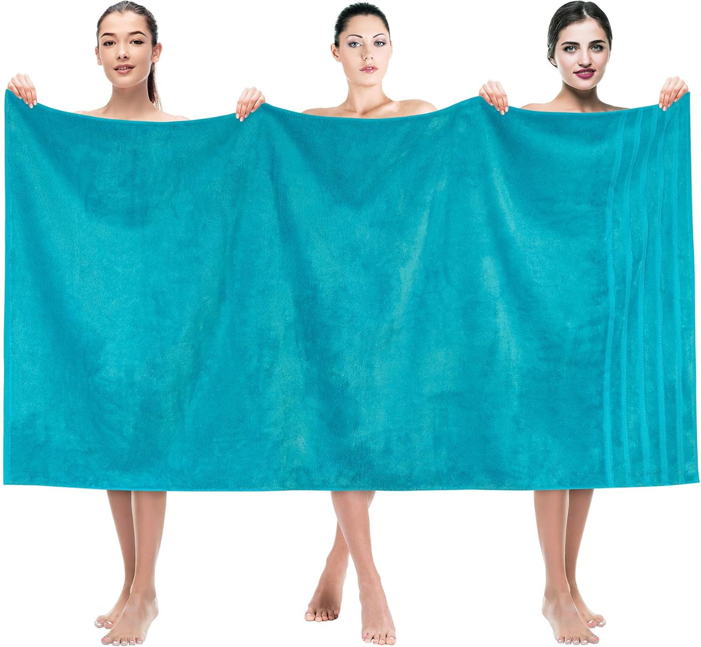 American Soft Linen 35x70 Jumbo Large Bath Towels, 600 GSM 100% Cotton Turkish Bath Sheet, Oversized Luxury Bath Towels for Bathroom Beach and Pool, Aqua Blue