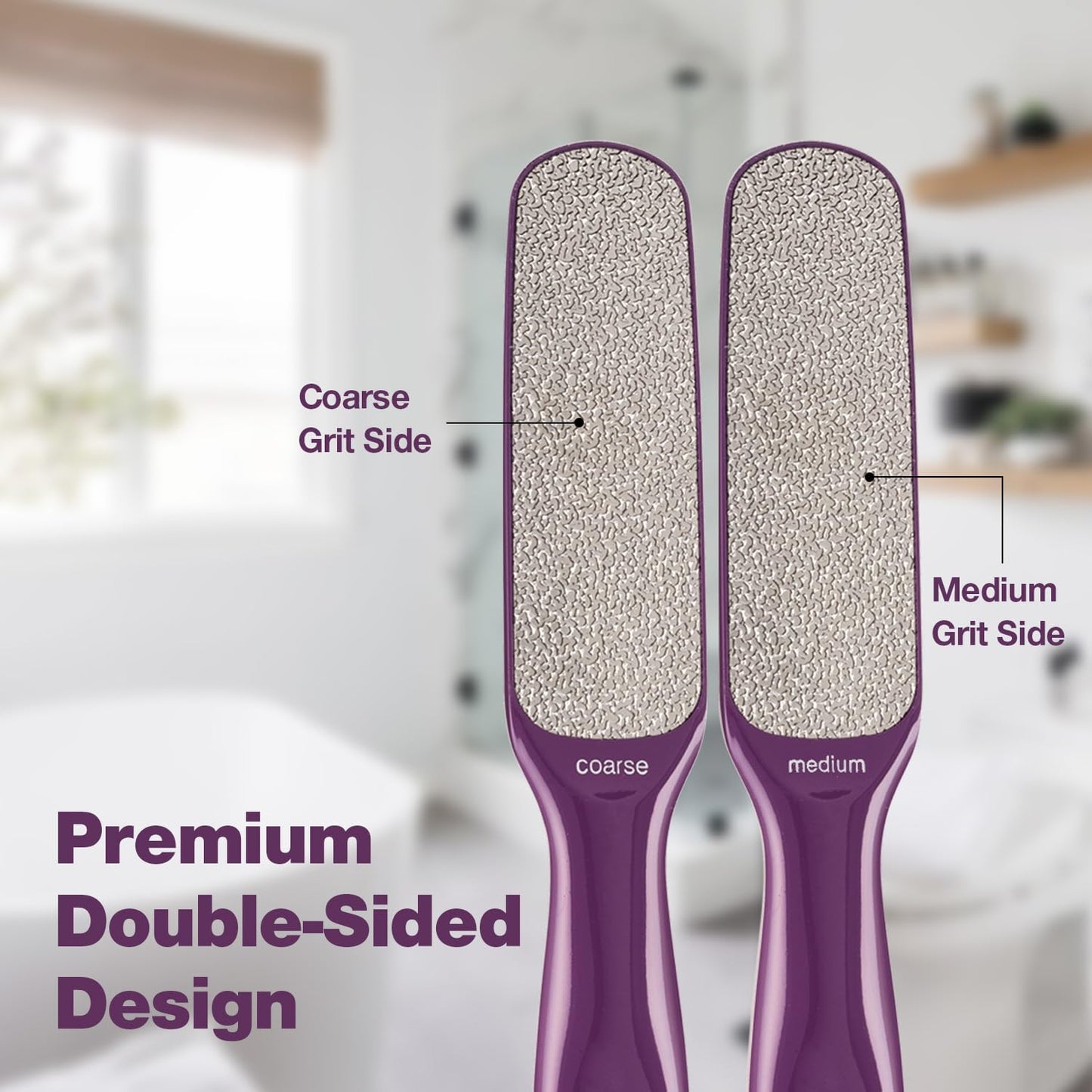 Probelle Double Sided Multidirectional Nickel Foot File Callus Remover - Immediately Reduces calluses and Corns to Powder for Instant Results, Safe Tool (Purple)