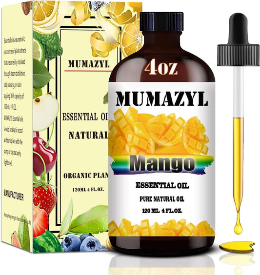 Mango Essential Oil, Mango Oil 4 Fl Oz 120ML for Diffuser Humidifier Yoga Cleaning DIY Candle Soap Making Essential Oils