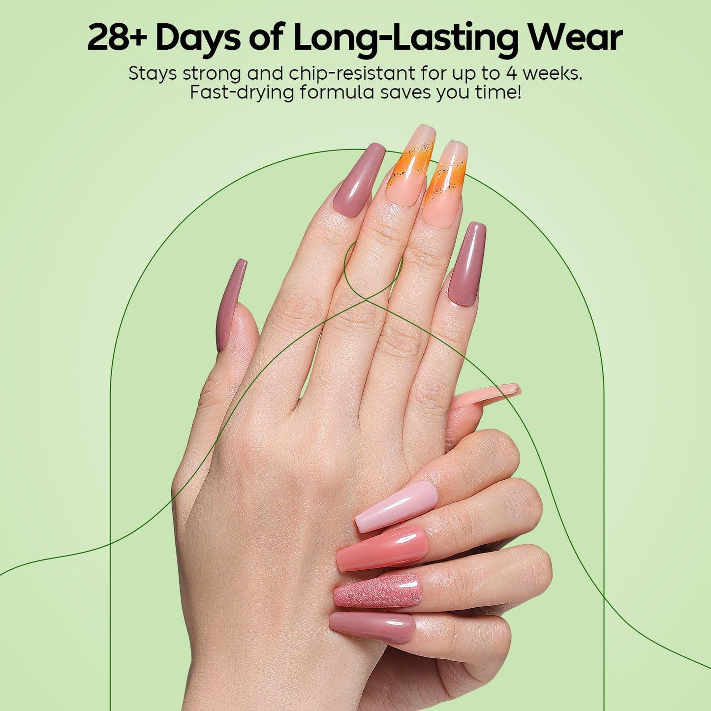 Luxbon 12 pcs Gel Nail Polish Set - Spring Color Set Long Lasting Gel Polish, uv led Soak Off Nail Art Designs Manicure Kit 002