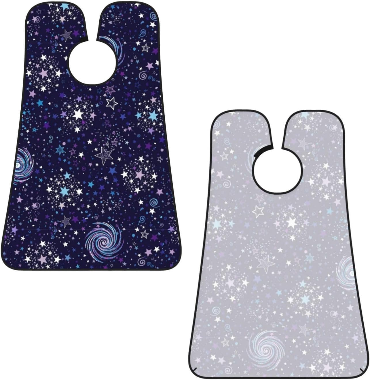 Strong Suction Cup Beard Grooming Bib, Non-Stick Hair Catcher, Waterproof, for Shaving, Space Galaxy Constellation Zodiac Star Purple Blue