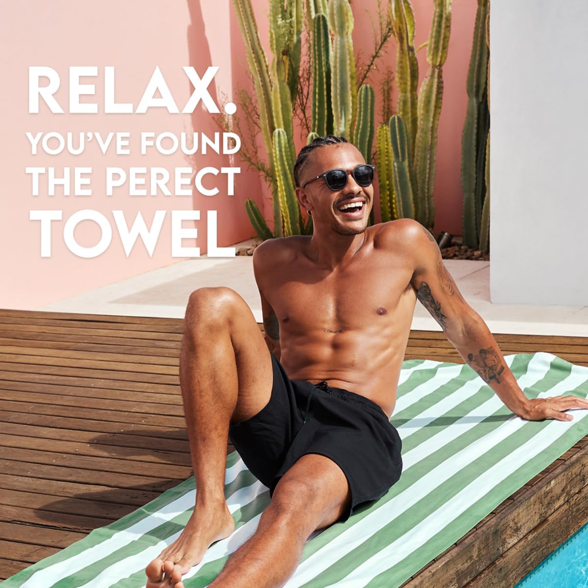Dock & Bay Beach Towel - Quick Dry, Sand Free - Compact, Lightweight - 100% Recycled - Includes Bag - Cabana - Set E (4), Large (160x90cm, 63x35)