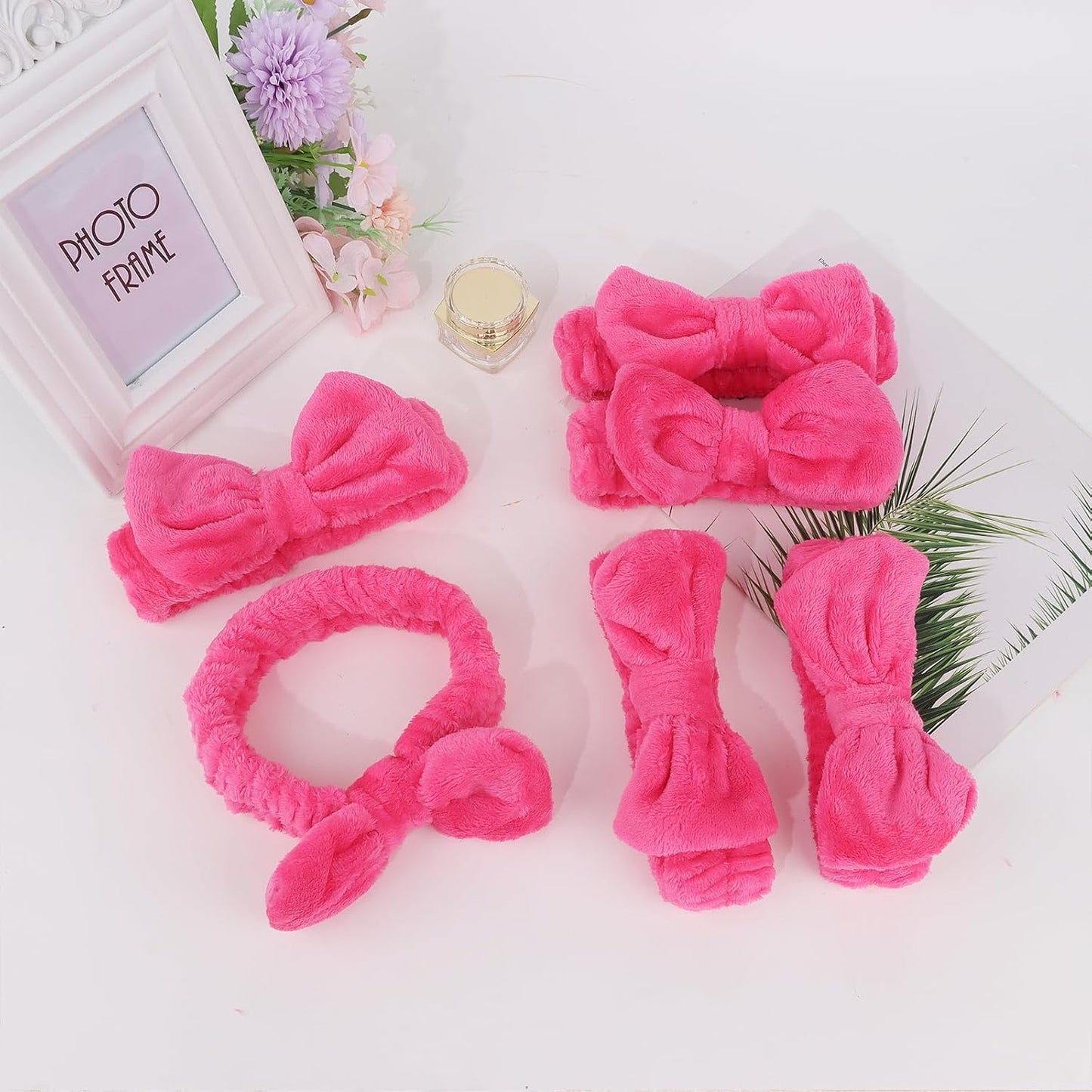 Casoty 6 Pcs Spa Headbands, Hair Holder for Washing Face, Soft Coral Fleece Makeup Headband for Washing Face, Bow Hair Bands, Skin Care Headband for Face Washing Shower Skin Care Yoga