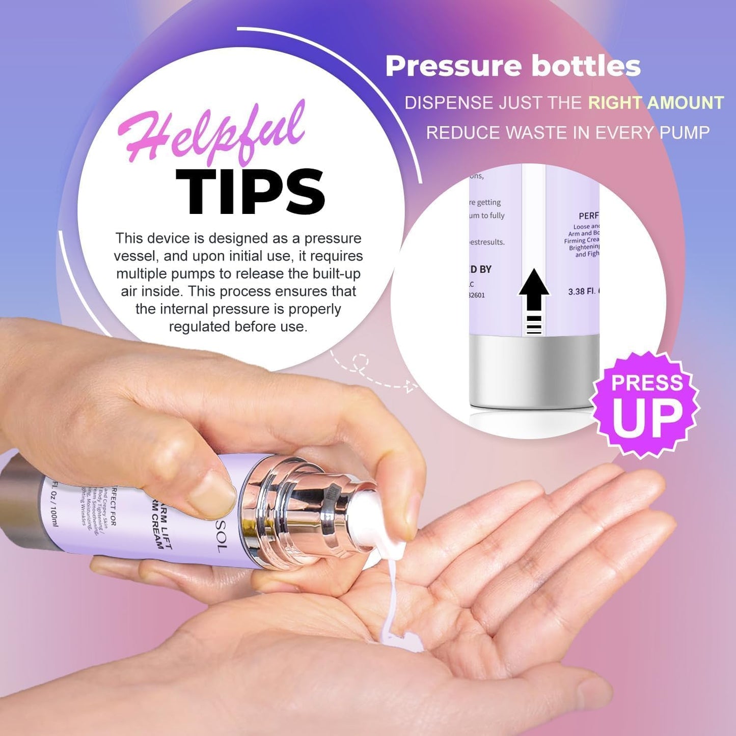 VASSOUL Lift and Firm Arm Cream : Skin Tightening Cream for Body - Firms Loose Skin, Reduces Cellulite on Arms, Thighs & Butt – 100ML