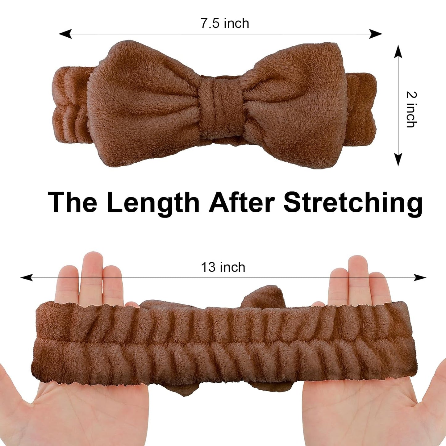 Casoty 6 Pcs Spa Headbands, Hair Holder for Washing Face, Soft Coral Fleece Microfiber Headband, Bow Hair Bands, Beauty Headbands for Face Washing Shower Skin Care Yoga