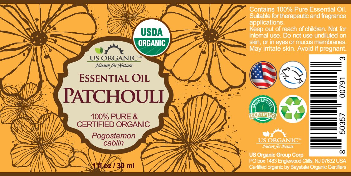 US Organic 100% Pure Patchouli Essential Oil - USDA Certified Organic, Steam Distilled - W/Euro droppers (More Size Variations Available) (30 ml / 1 fl oz)