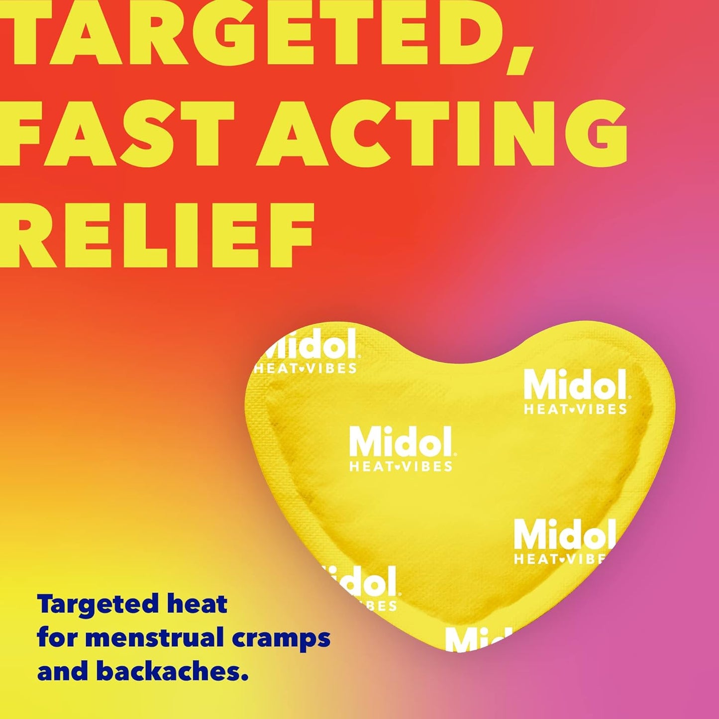 Midol Heat Vibes Menstrual Pain Relief Heat Patches - 6 Count Pack for Period Cramps and Backache