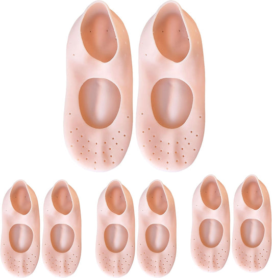 Moisturizing Gel Socks - Hydrating Spa Treatment for Soft, Smooth Feet, Ideal for Dry, Cracked Heels and Rough Skin (Large, 3 Pairs)