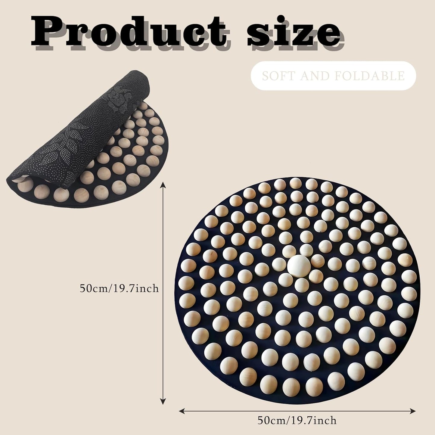 Wood Foot Massager Mat - Portable Acupressure Pad for Pain Relief, Foldable Pressure Point Relief Tool, Home Spa Therapy Foot Massage Board, Ideal Gift for Seniors