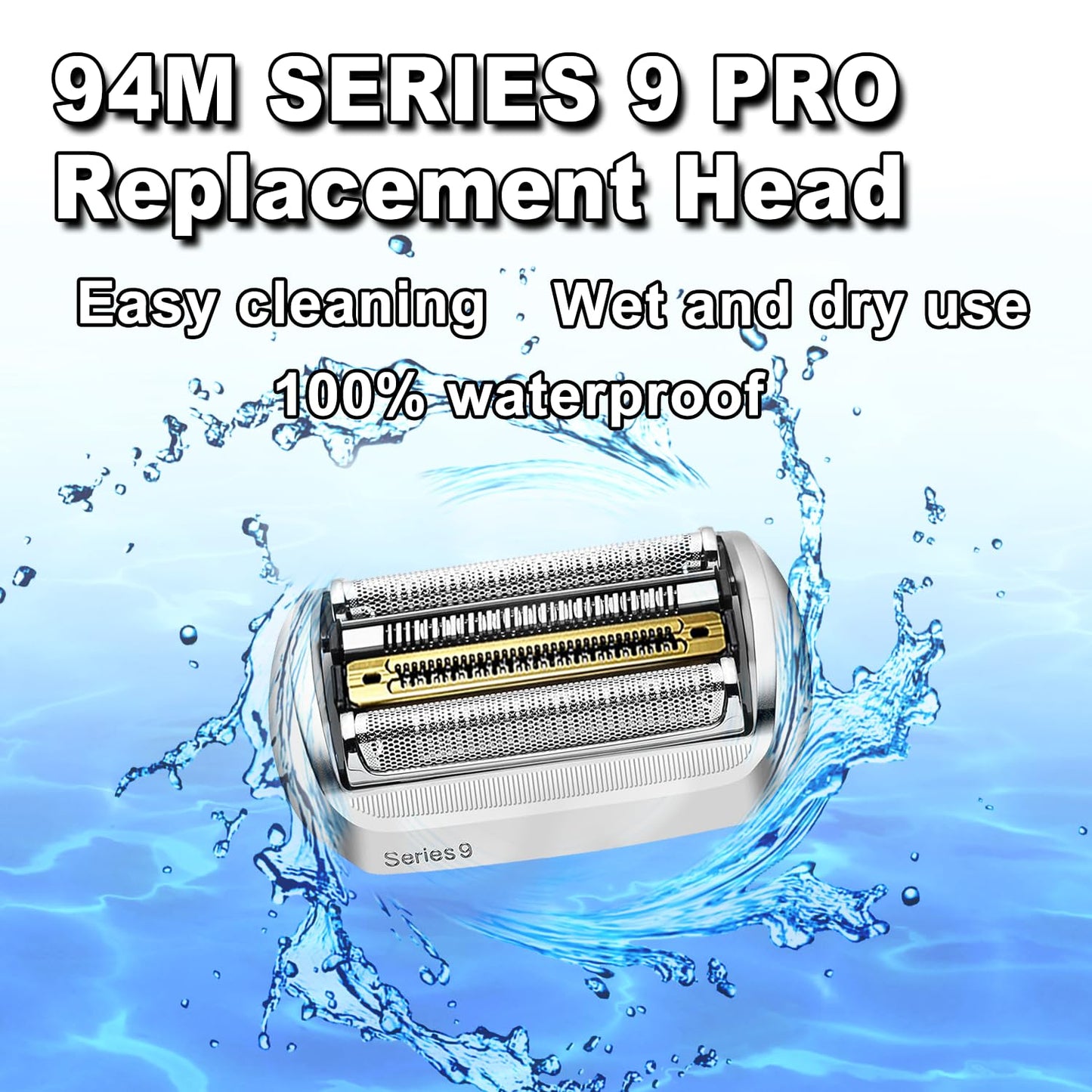 NEW Series 9 Pro 94M Bra-un Electric Shaver Replacement Head for Men Razor Shaving Compatible with 94M 9290cc, 9291cc, 9370cc, 9376cc, 9293s, 9260s, 9295cc, 9385cc, 9390cc, 9330s, 9296cc (2PACKS)