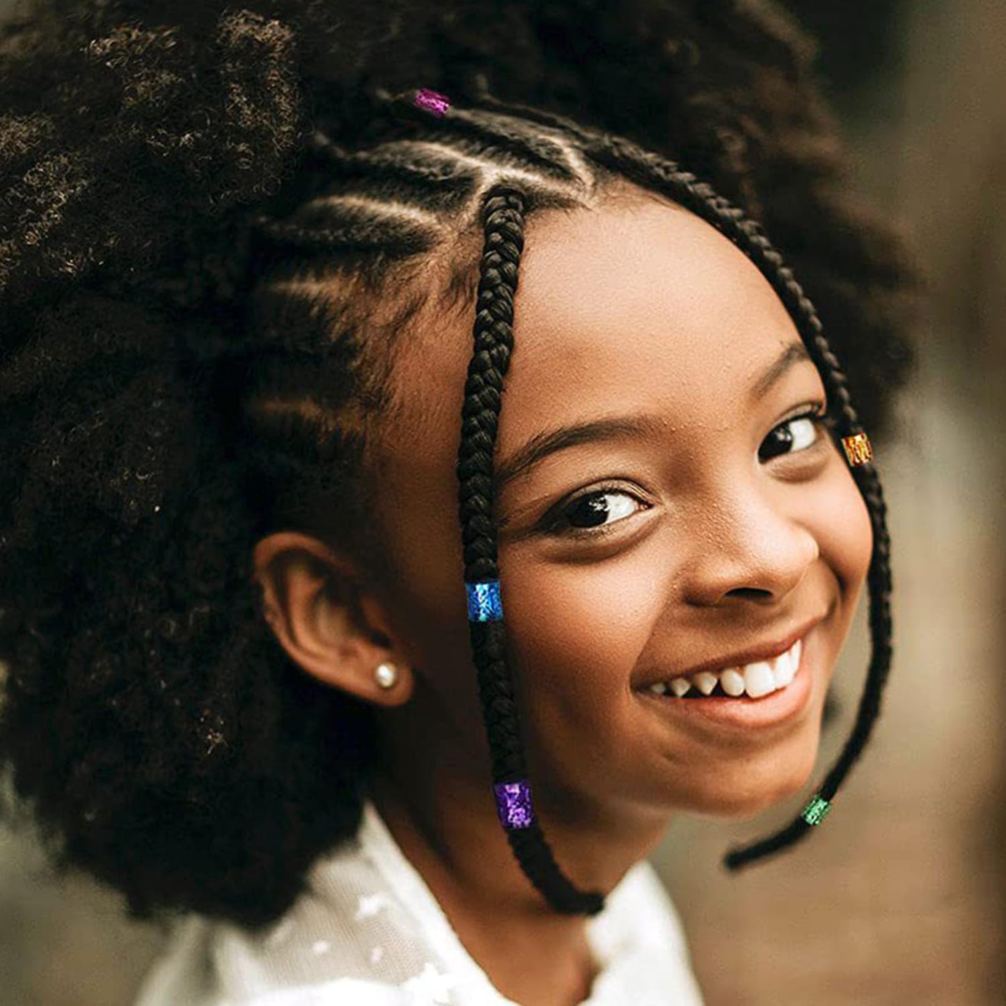 SEVENHEAD 50 Pcs Dreadlock Beads Hair Accessories Adjustable Braiding Rings and Cuffs with Metal Clips (Multicolor)