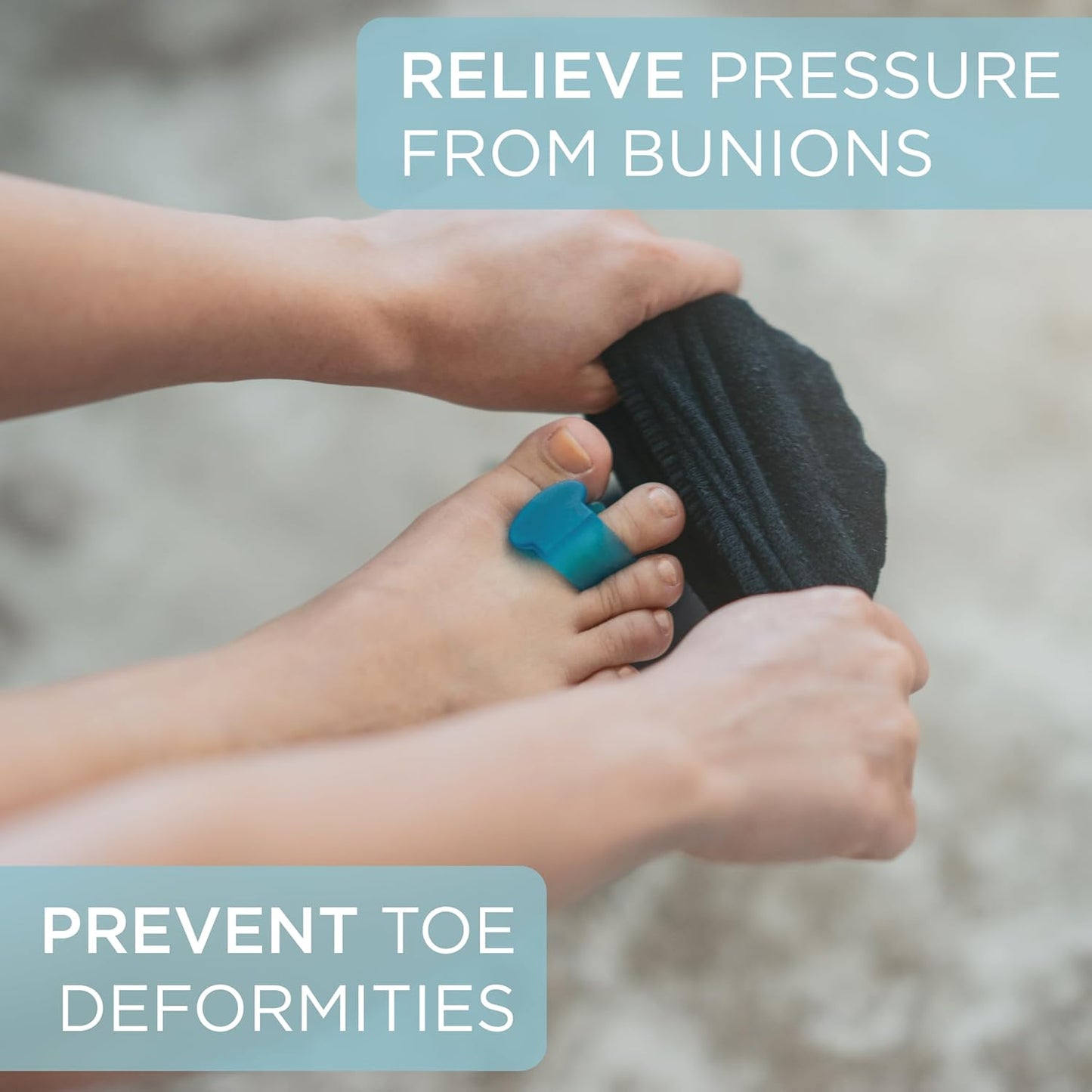 Mind Bodhi Single-Loop Toe Separators 4-Pack: Correcting Bunions and Restoring Toes to Their Original Shape - For Men and Women - Toe Spacers Bunion Corrector - Blue