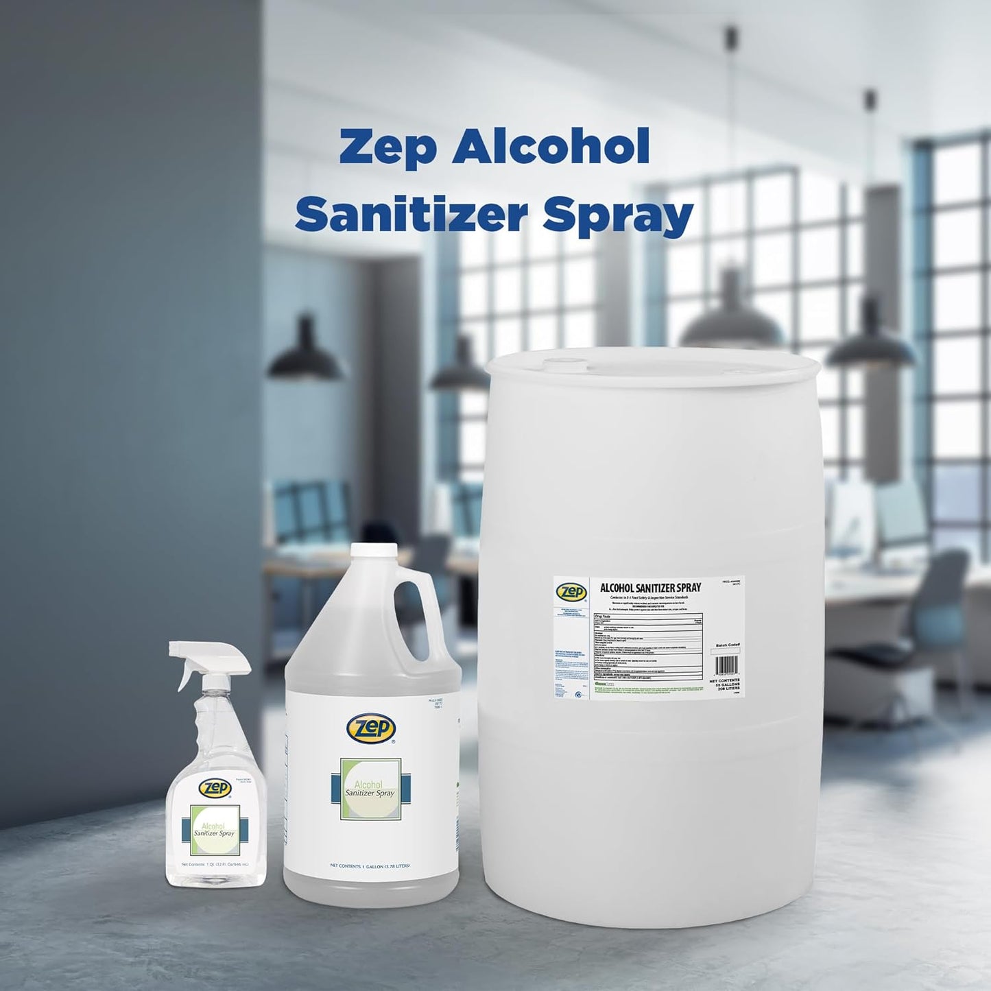 Zep Alcohol Hand Sanitizer Liquid Refill - 55 Gallon (1 Unit) 90085-70% Ethanol-Based, Non-Foaming for Dispensers, Manufactured in the USA