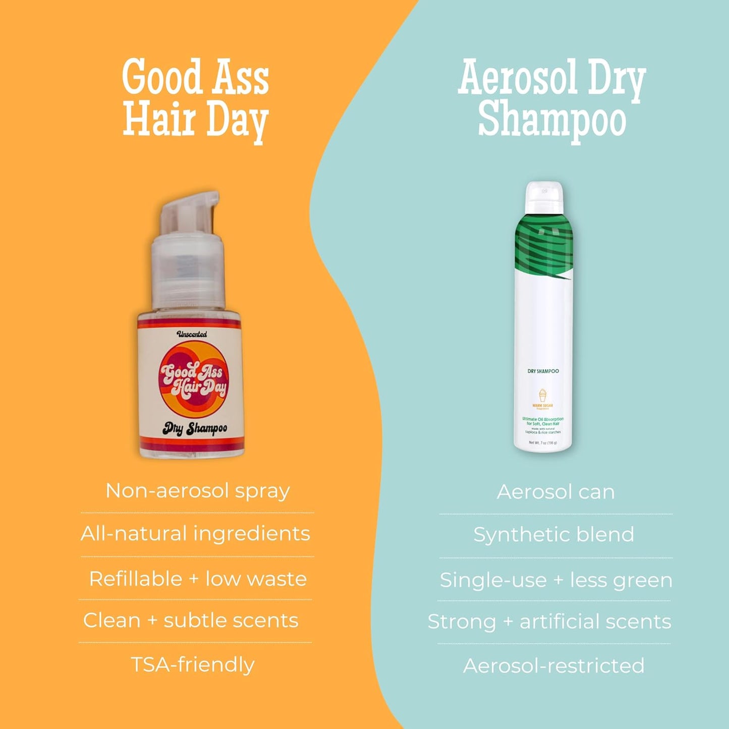 Good A Hair Day Dry Shampoo Powder – Non-Aerosol, Talc-Free, All-Natural – Absorbs Oil, Refreshes Hair Between Washes, Handmade in USA, Unscented
