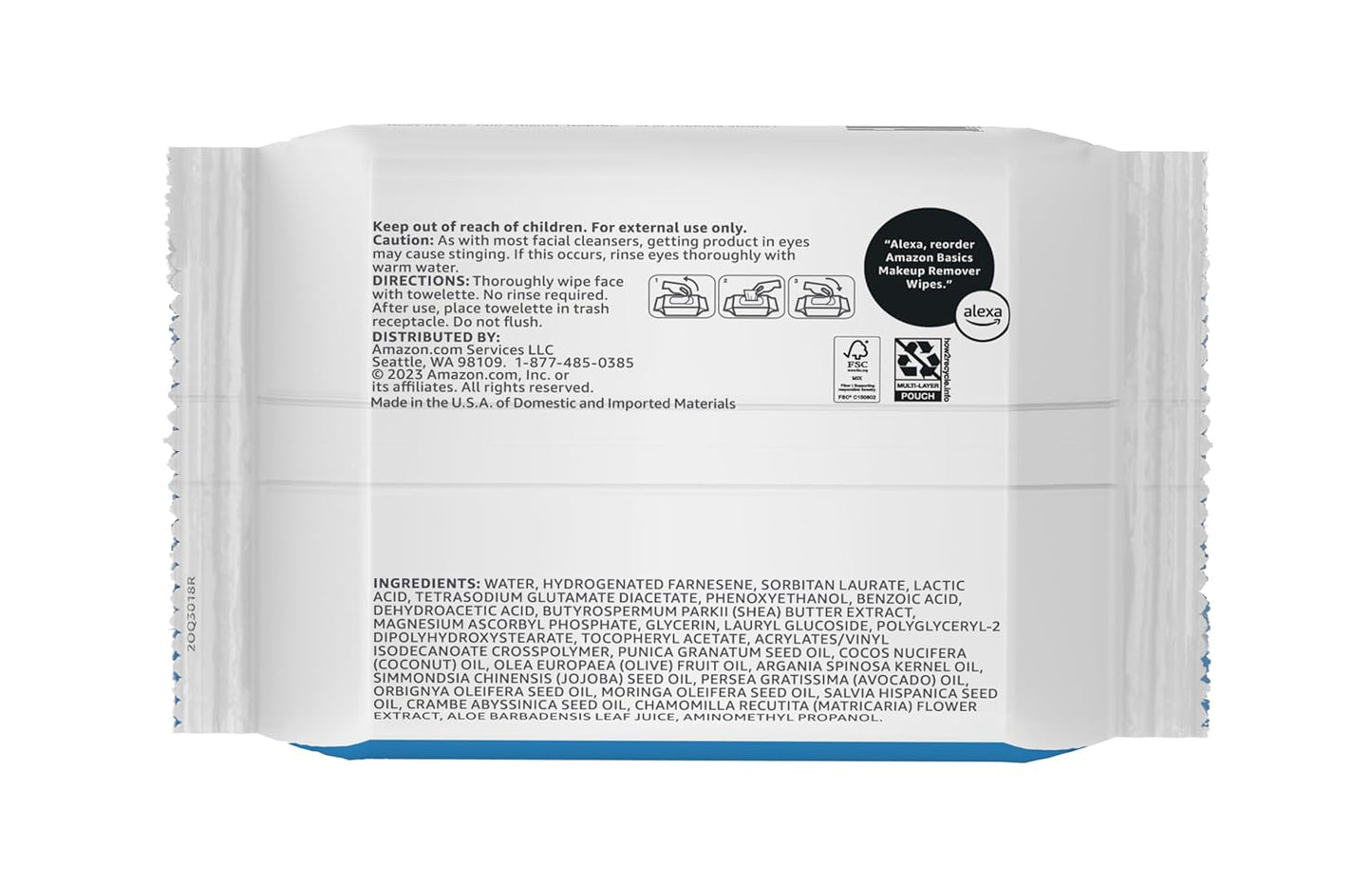 Amazon Basics Makeup Remover Wipes, Fragrance- and Alcohol-Free, Gentle Cleansing, Removes Waterproof Mascara, Dermatologist Tested, 25 Count, Pack of 6 (Previously Solimo)