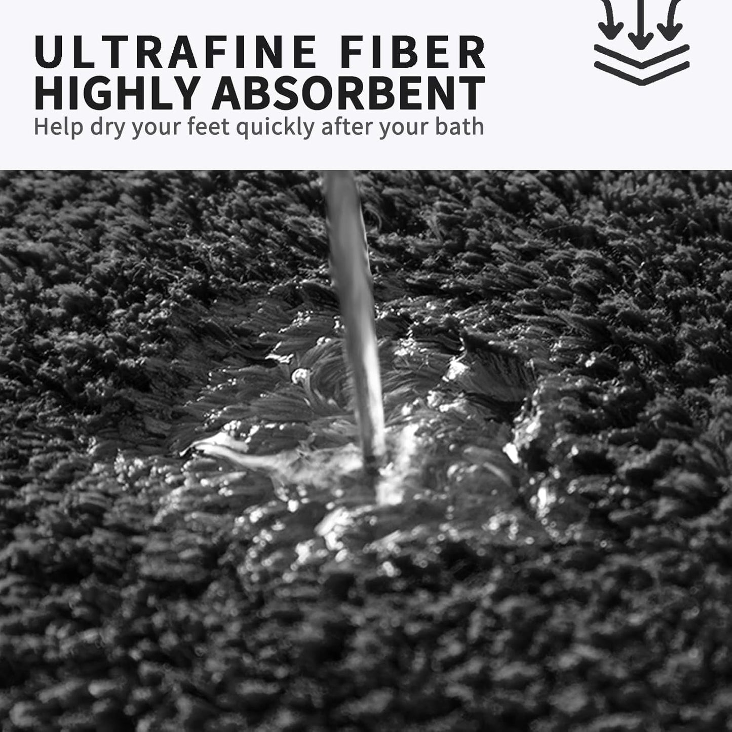 FIFU Bathroom Runner Rug 24" W x 48" L, Bath Mats for Bathroom, Bedroom & Kitchen, Non-Slip Rubber Latex Backing, Comfort & Soft Shower Bathmat & Carpet for Sink, Home & Hallways, Black