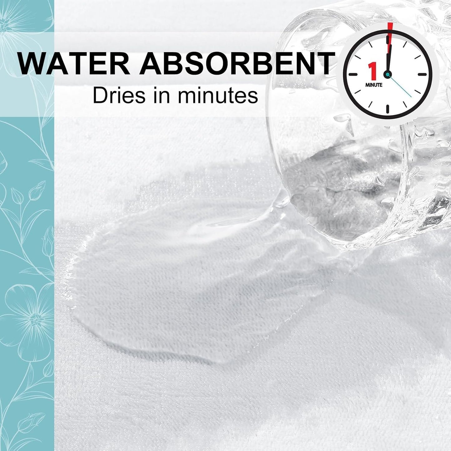 Grandaily Memory Foam Bath Mat Rug 24x16, Ultra Soft, Non-Slip and Absorbent Bathroom Rugs, Machine Wash Dry, Comfortable Bath Carpet for Bathroom Floor, Tub and Shower, White