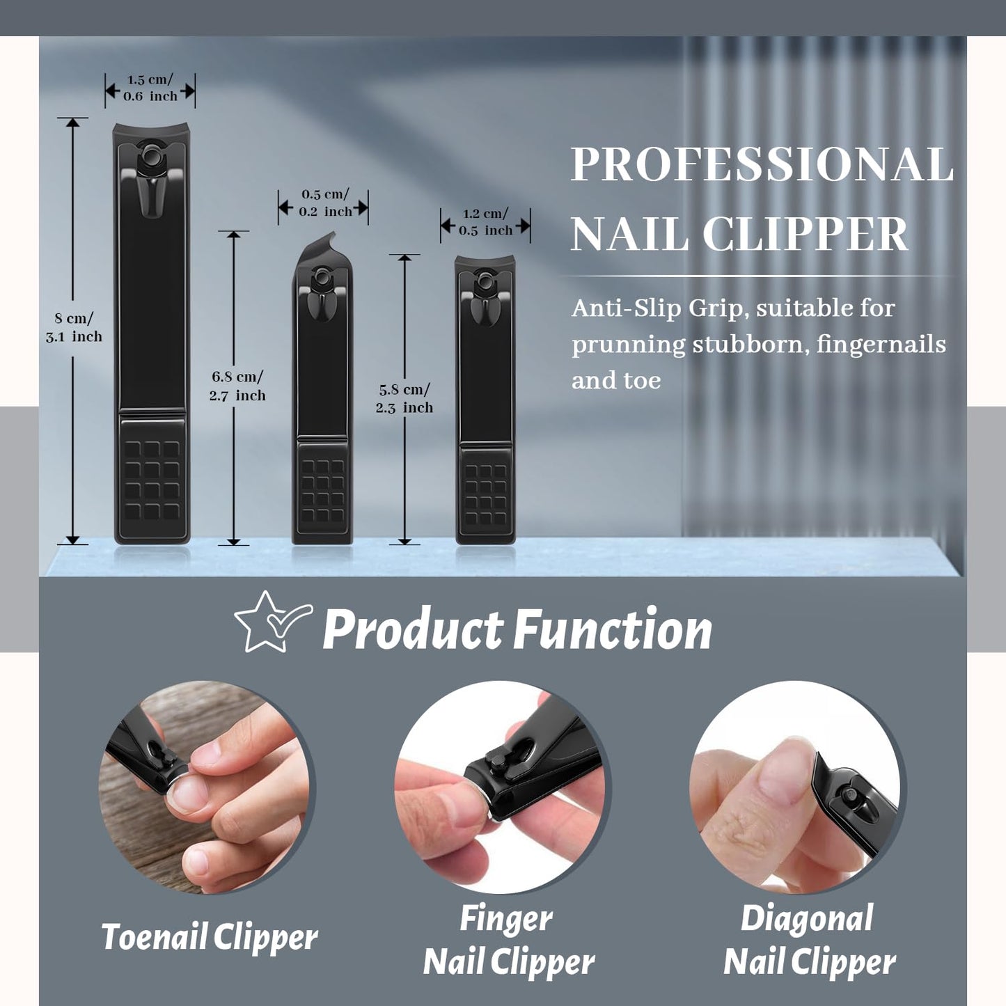 Manicure Set Nail Clipper Kit Pedicure Manicure Kit 12 In 1 Professional Pedicure Set Women Mens Personal Care Set with Travel Case Black