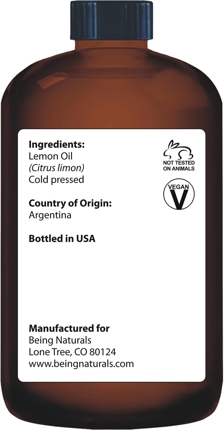 Lemon Essential Oil - Huge 4 FL OZ - 100% Pure & Natural – Premium Natural Oil with Glass Dropper (Lemon Oil)