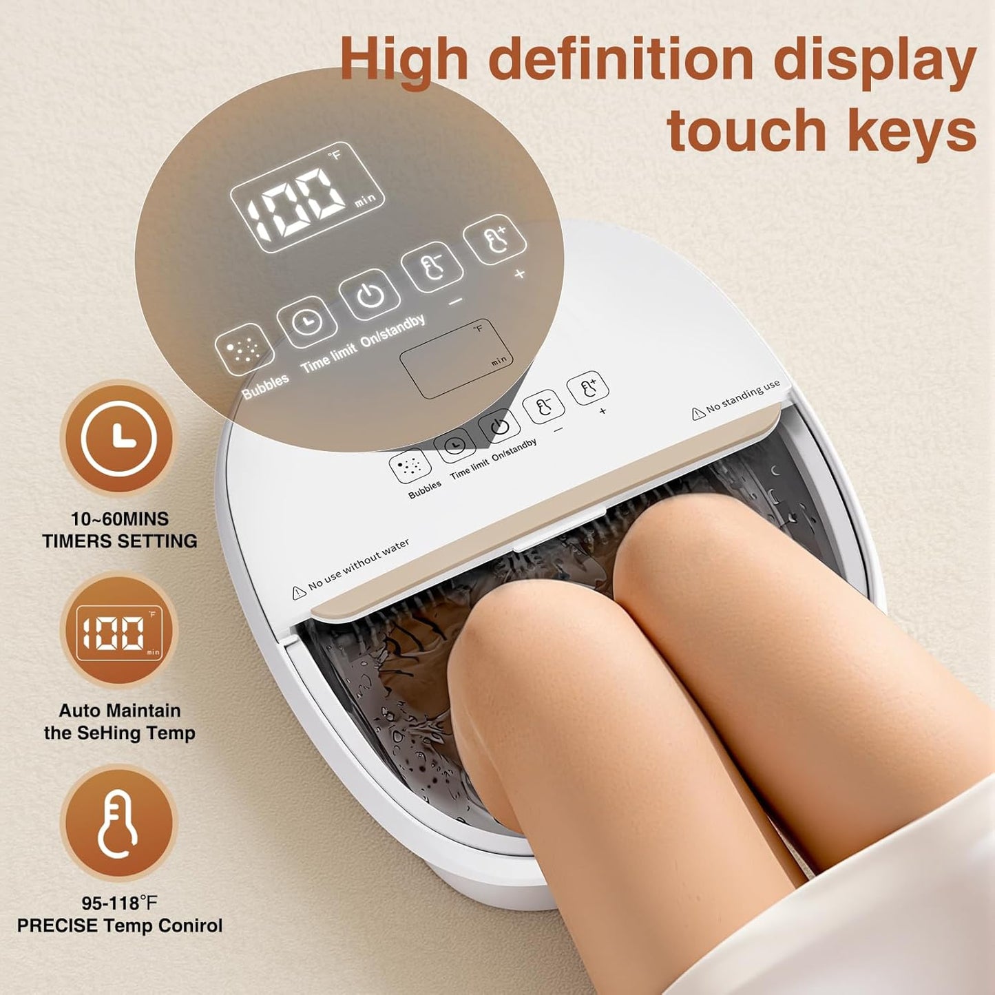 Pedicure Foot Spa with Bubble and Heat,Collapsible Foot Soaking Tub with Remote Control,Pedicure Tools for Feet,Foot Bath Soak Tub Gift for Women/Men,Mom/Dad