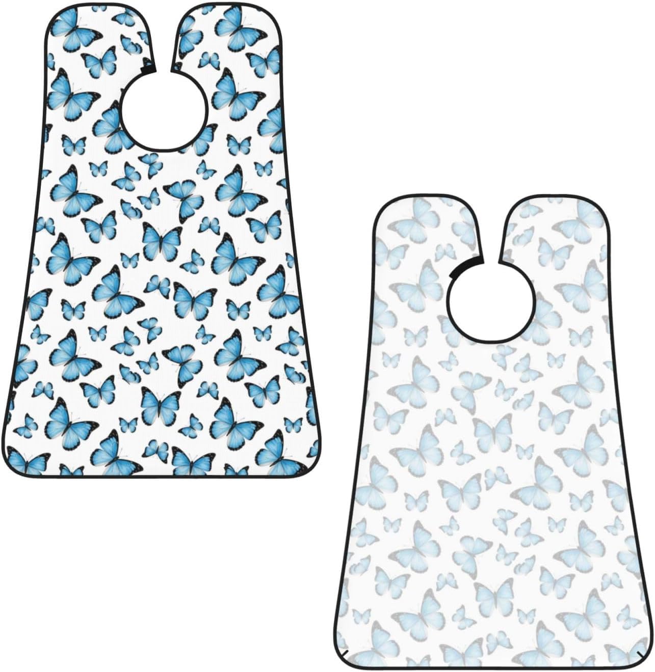 Professional Beard Bib, Non-Stick Hair Catcher Apron Waterproof, Shaving Grooming Essential for Men Dad, Watercolor Butterflies Blue Butterfly Shave Bib