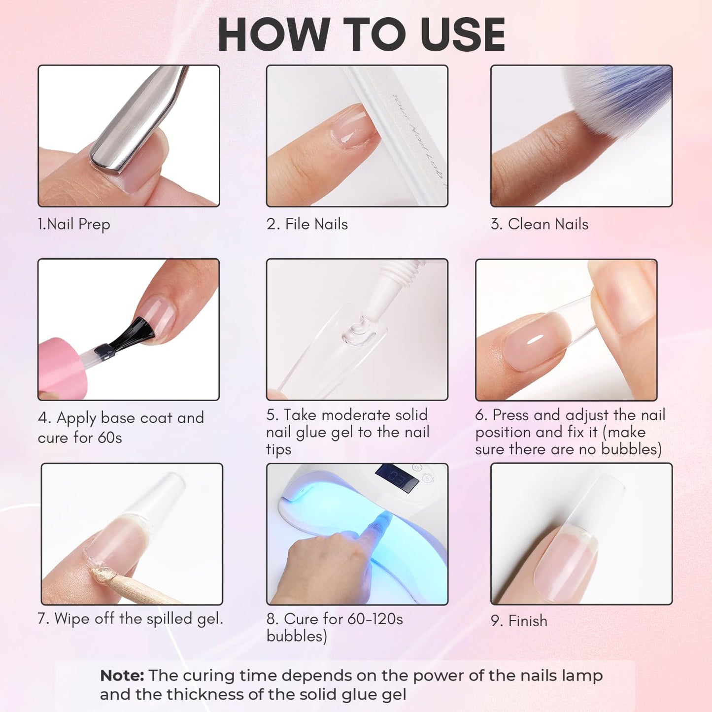 Makartt Gel Nail Glue for Press On Nails - 3D Gel Nail Art, 30ml Super Strong 3 in 1 Solid Nail Glue Gels for False Nail Tips, Long Lasting Manicure Bond, Curing Needed, Pack of 2