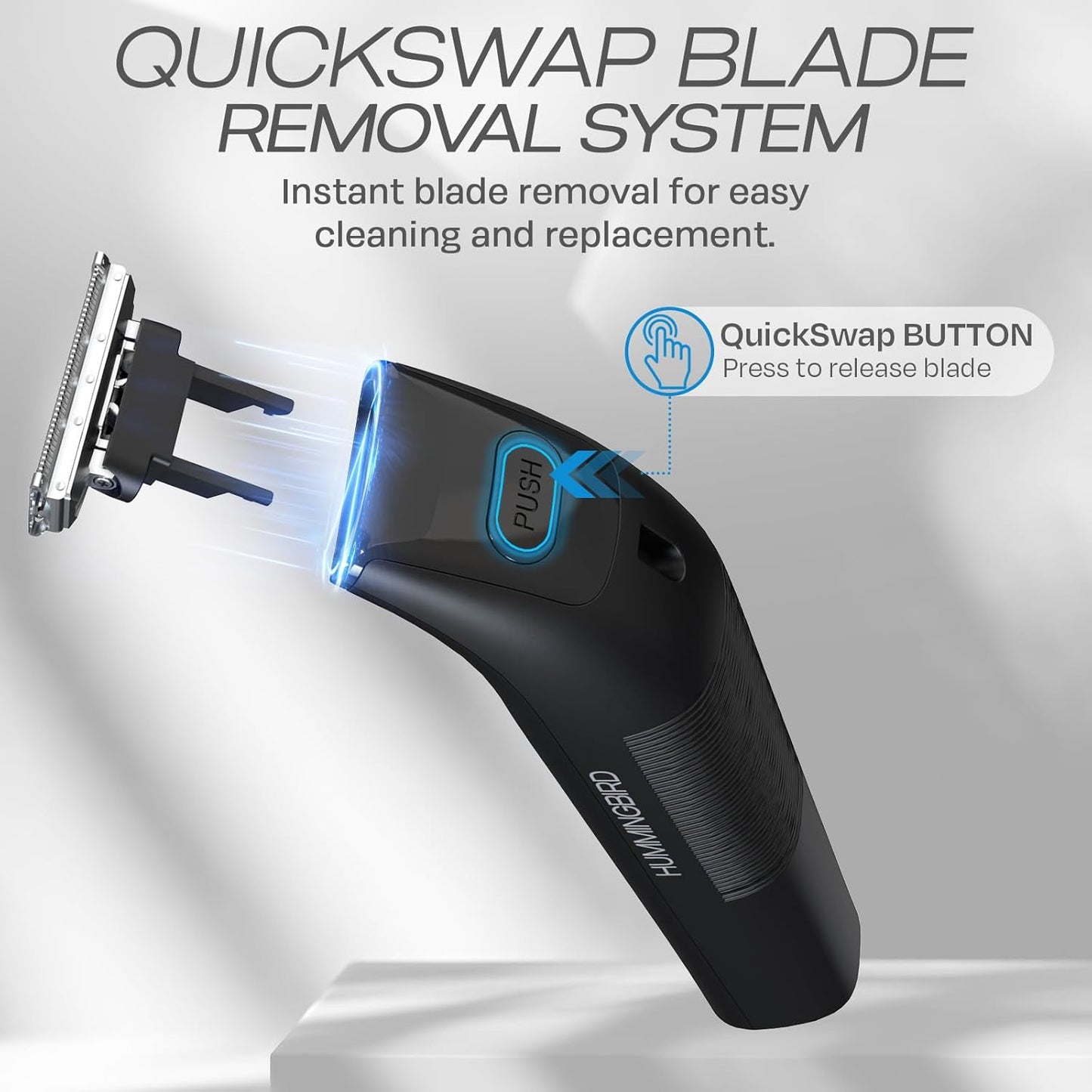 HUMMINGBIRD MK4 QuickSwap Replacement Blade – Genuine Replacement Blade for MK4 Electric Body Hair Trimmer for Men, Durable Stainless Steel, Trim, Edge and Shave, Beard or Body 2 Pack