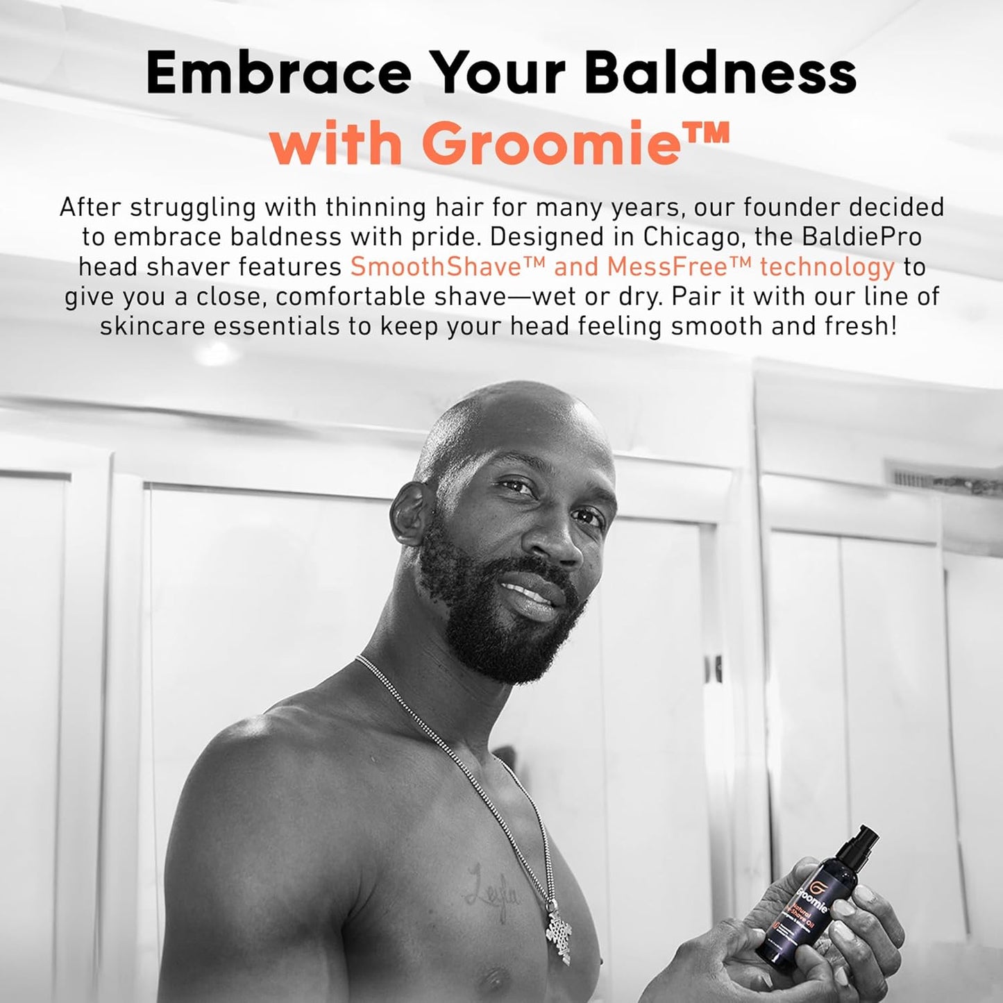Groomie Natural Shave Gel - Aftershave Gel for Delicate Skin, Unscented Elegance for Silky-smooth Outcomes. For All Genders, Hydrate, Elevate Your Shaving Routine with Comfort, 60ml