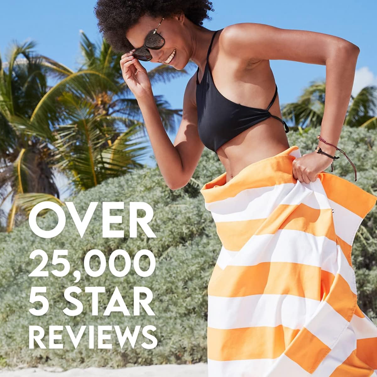 Dock & Bay Beach Towel - Quick Dry, Sand Free - Compact, Lightweight - 100% Recycled - Includes Bag - Cabana - Ipanema Orange - Large (160x90cm, 63x35)