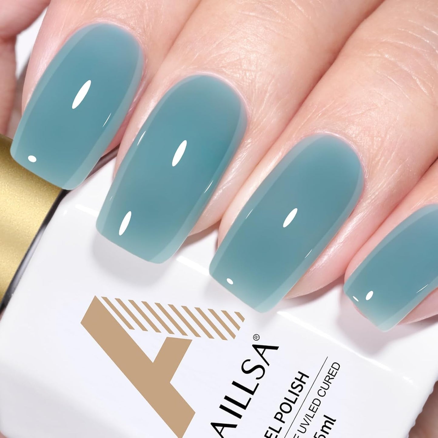 AILLSA Sheer Blue Gel Nail Polish Sky Blue Jelly Gels Polish Summer Neutral Nude Nail Polish Long Lasting Translucent Natural Color Soak Off U V Gel Nails for Nail Art DIY at Home 0.51 Fl Oz /GB71