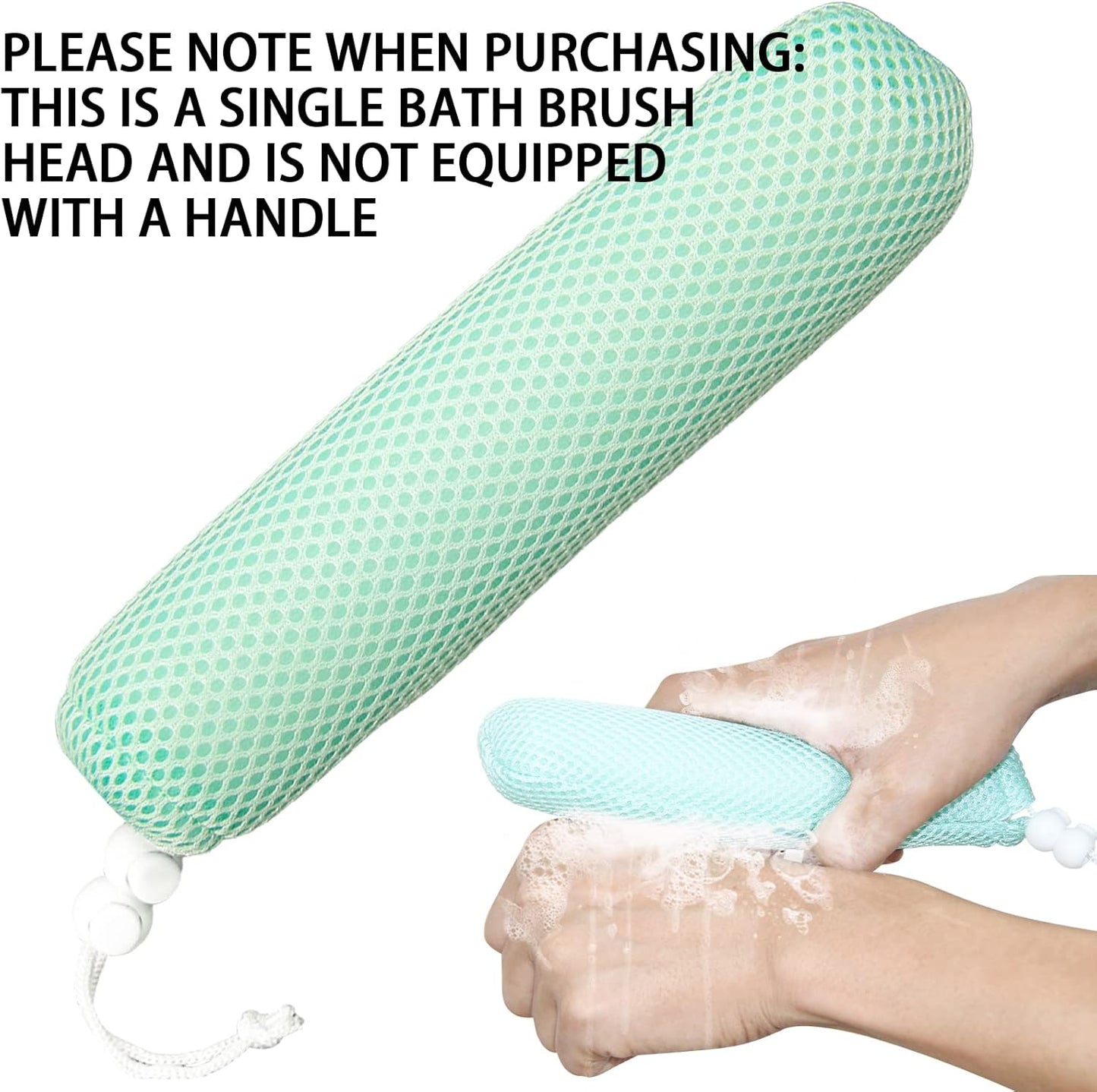 Long Handle Bath Brush, Anti-Slip Curve Handled Bath Body Brush, Back Scrubber for Shower, Easy Reach for Seniors, Suitable for Elderly/Pregnant Aid Bathing & Shower(Not Include Brush Handle)
