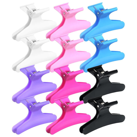 Ondder Butterfly Hair Claw Clips for Styling & Sectioning - Pro Hair Clamp Clips for Makeup, Cutting & Coloring - Hair Accessories for Women & Girls