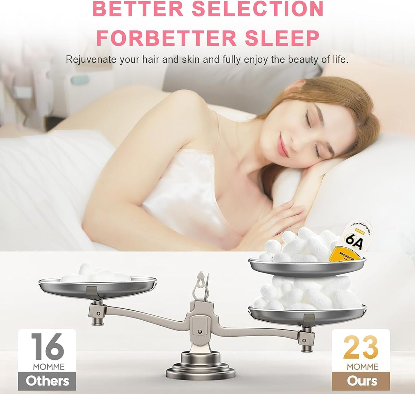 100% Silk Pillowcase 2 Pack for Hair and Skin, Both Sides 23 Momme Grade 6A+ Mulberry Silk Pillowcases with Hidden Zipper, Soft&Smooth Cooling Pillow Cases (Ash Blue, King 20×36)