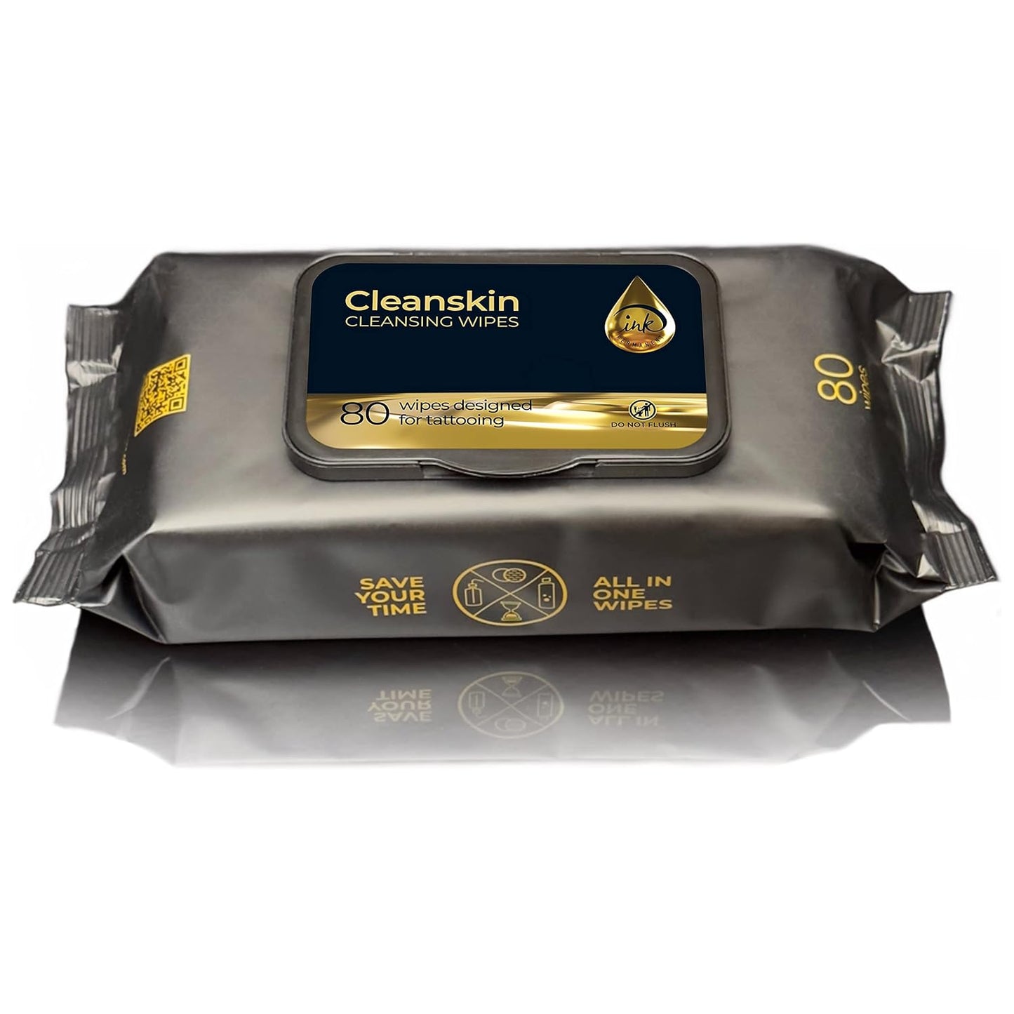 CleanSkin Cleansing Safe Green Soap Wipes for Tattooing All in One solution To Heal and Clean Tattoos, PMU & Piercings, Alcohol and Fragrance Free, Unscented, 80 Count (Pack of 6)