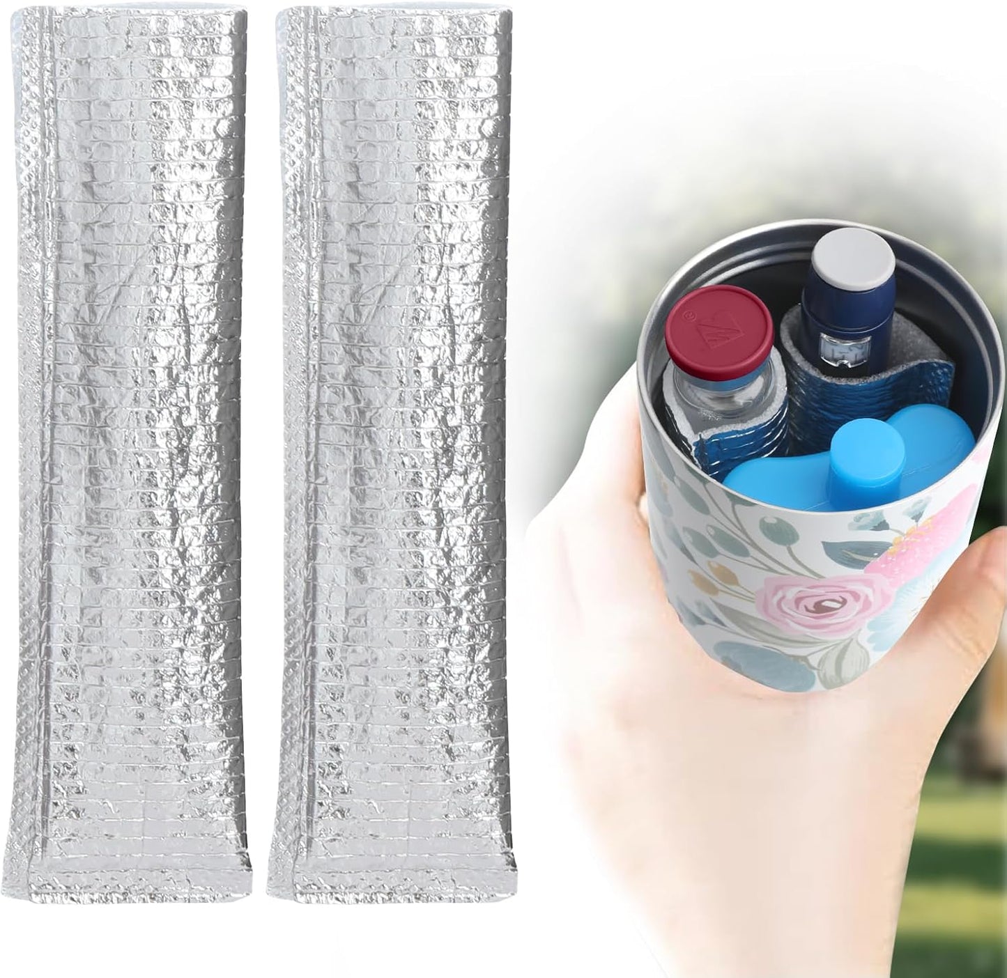 YOUSHARES Insulin Vials Protective Bag - Aluminum Foil Insulated Sleeves Compatible with Diabetic Pens & Peptide Vial, Medicine Organizer Protector for Diabetes Cooler Bottle Travel Case