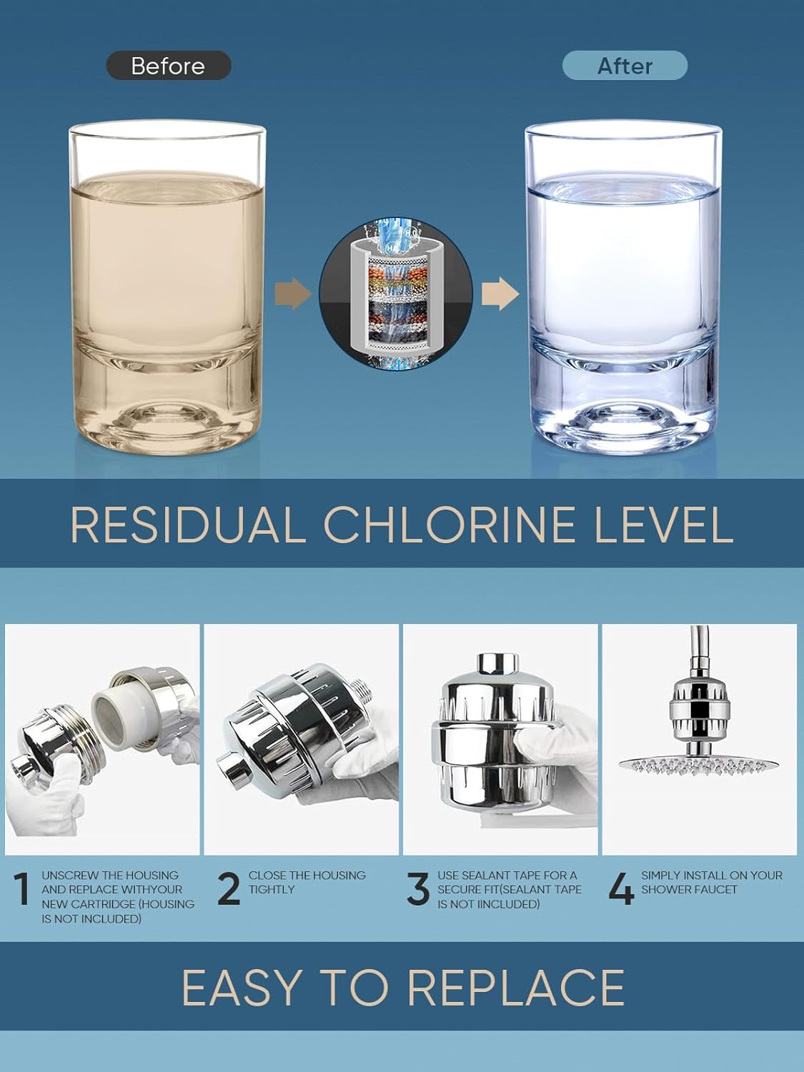 Cobbe HD HEAVY DUTY High Output Shower Filter 2 Pack – 99% REMOVAL Shower Head Filter for Hard Water, Heavy Metals, Chlorine and Harmful Substance, Improve your skin and hair - Brushed Nickel