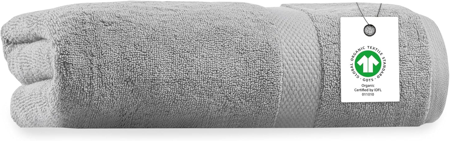 Delara Organic Cotton Luxuriously Plush Bath Towel | GOTS & OEKO-TEX Certified | Premium Hotel Quality Towels | Feather Touch Technology | 650 GSM Long Staple|Soft, Quick Dry & Ultra-Absorbent 30"x58"