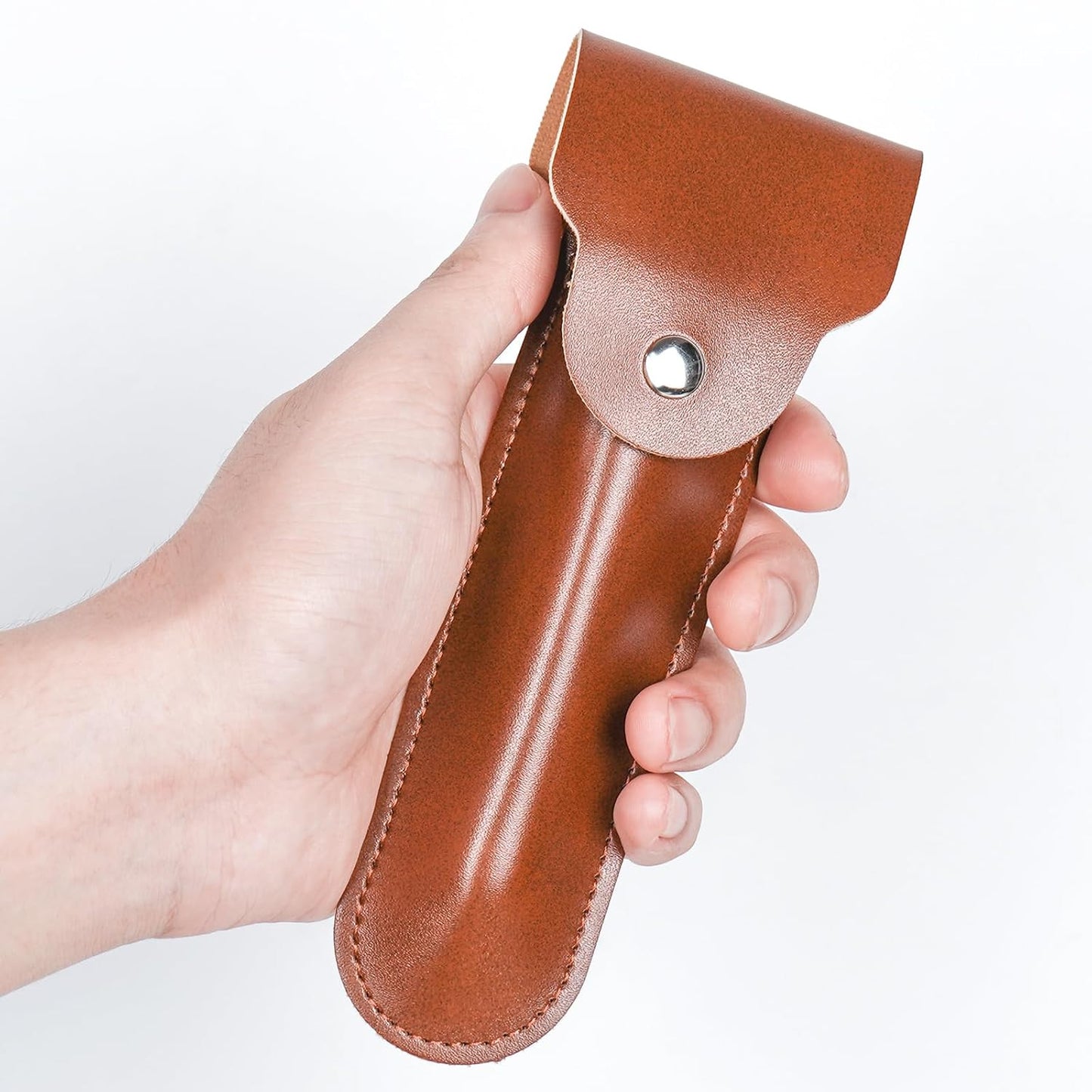 Linkidea Razor Case for Travel, Shaver Carrying Pouch for Men, Compatible with Gillette Mach 3, Sensor 3, MK-23C, Portable Storage Organizer (Brown)