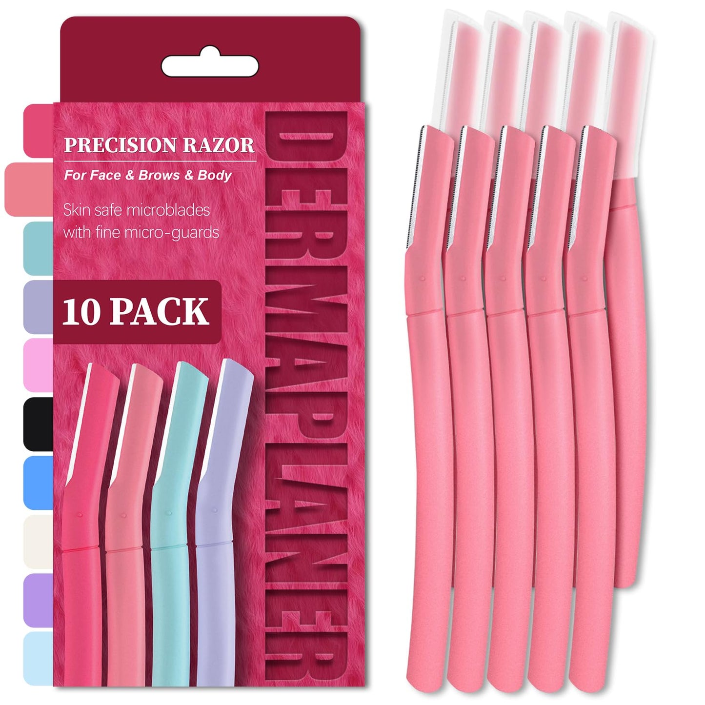 Face Razors for Women, Dermaplane Razor for Women Face, Eyebrow Razor, Dermaplaning Tool, Gentle Exfoliation Microblades for Sensitive Skin, Peach Fuzz Remover