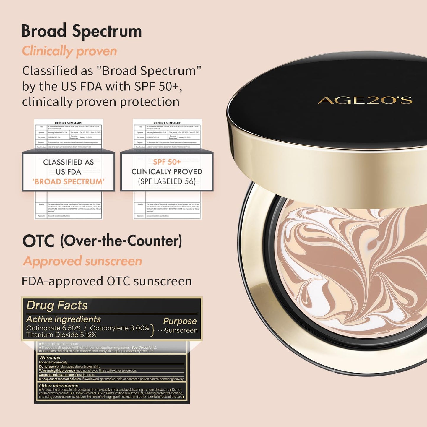 AGE20'S Signature Essence Pact SPF 50+ | Pack of 2 | 21N VANILLA | Cream Foundation, Dewy Finish, Natural Coverage | Korean Cushion Foundation