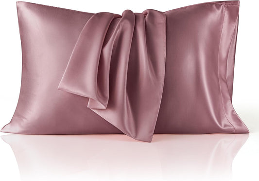 Bedsure King Size Satin Pillowcase Set of 2 - Nostalgia Rose Silky Pillow Cases for Hair and Skin with Envelope Closure, Similar to Silk Pillow Cases, Gifts for Women Men, 20x36 Inches, 2pcs
