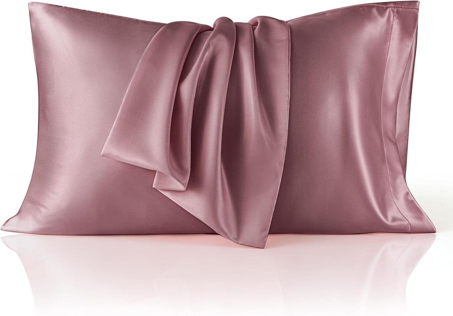 Bedsure Satin Pillowcase for Hair and Skin Queen - Silky Pillowcase 2 Pack with Envelope Closure, Similar to Silk Pillow Cases, Gifts for Women Men, Nostalgia Rose, 20x30 Inches, 2pcs