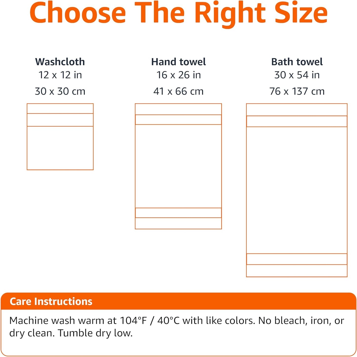 Amazon Basics Fade Resistant Bath, Hand and Washcloth Towel Set, 100% Cotton, Set of 6, 30 x 54 inches, Blush Pink