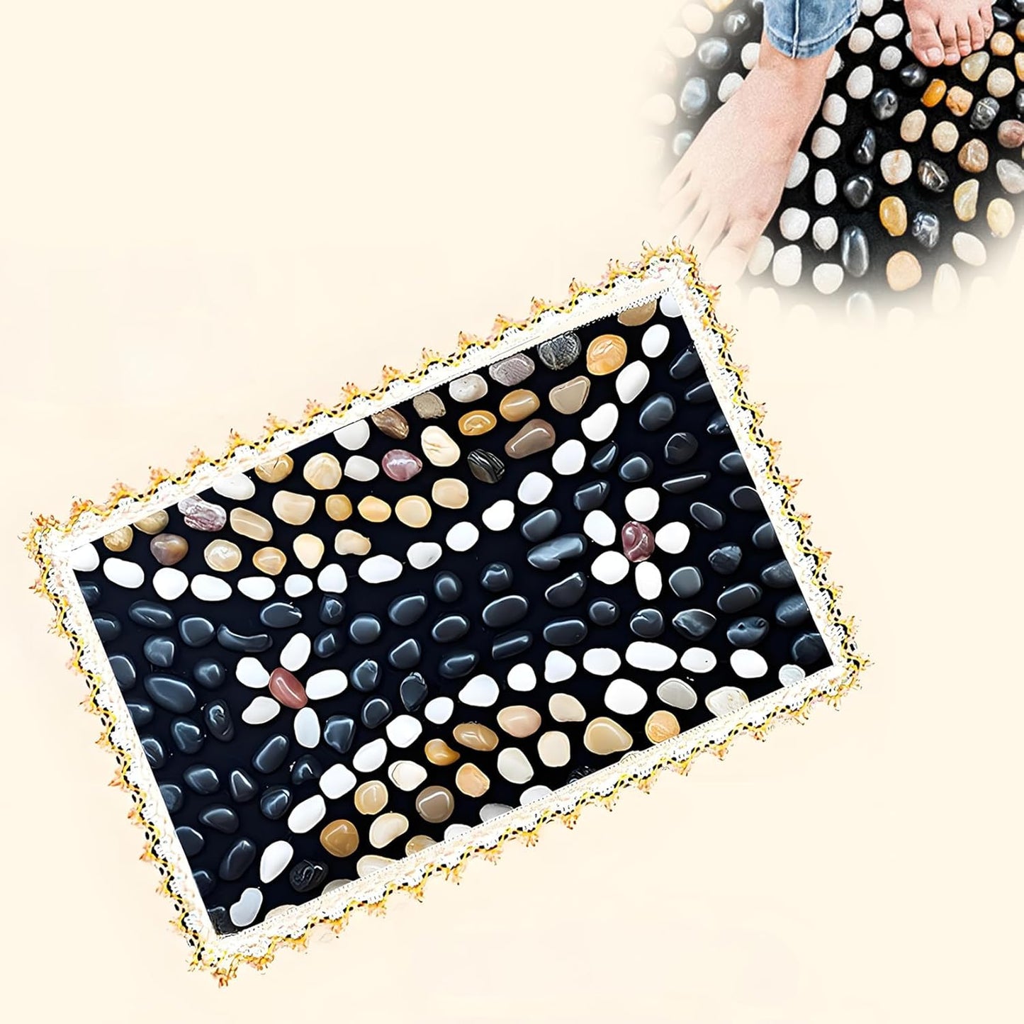 LIYAOLI Acupressure Mat for Feet - Cobblestone Foot Massager Pad for Home Use, Relieve Stress & Fatigue, Reflexology Therapy for Daily Relaxation (15.7" x 23.6")