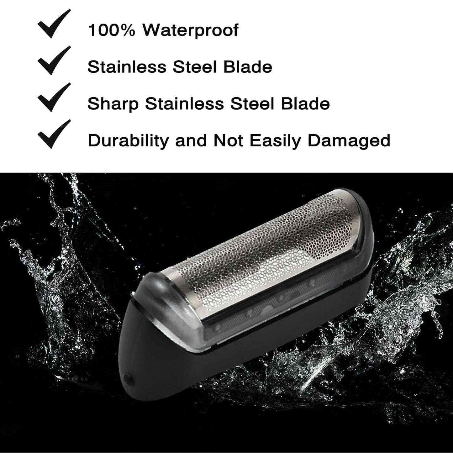 2Pack 10b Replacement Foil and Cutter for Braun series 1/cruzer foil & cutter,10B 20B Replacement Head Compatible with Braun Series 1000 2000 Electric Shaver 170 180 190 1715 1735