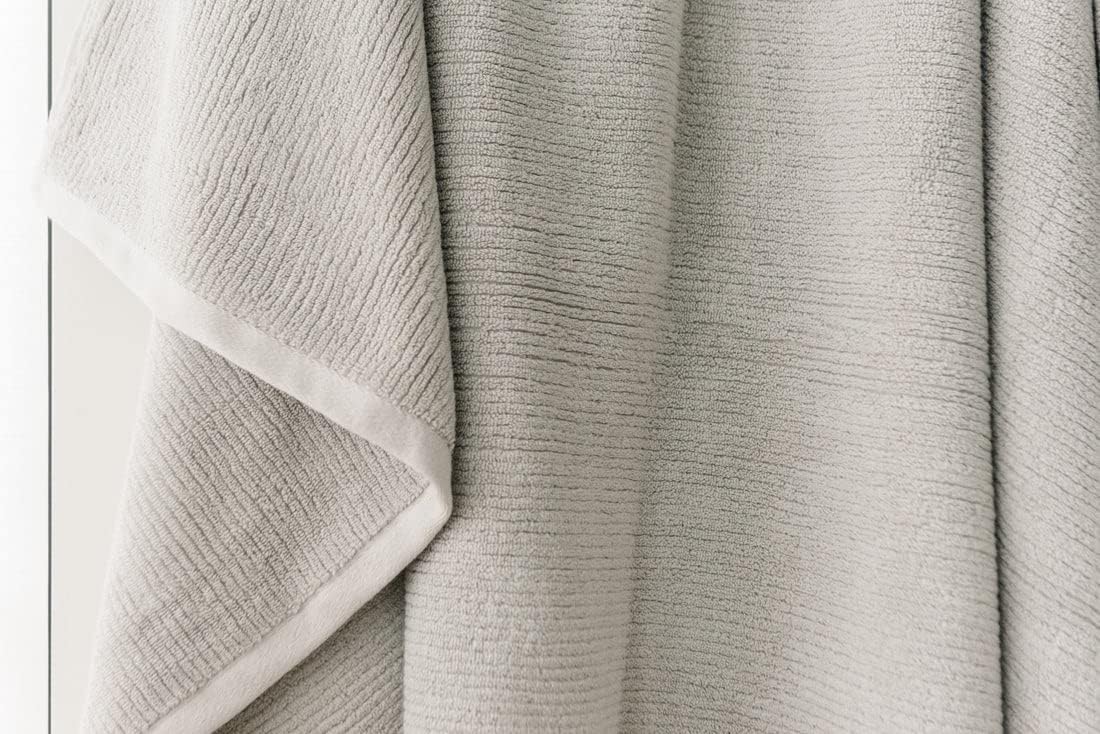 Cozy Earth Ribbed Washcloth Set - 60% Cotton 40% Viscose from Bamboo Bathroom Washcloths - Soft & Absorbent Textured Ribbed Pattern - 4 Pack Light Grey