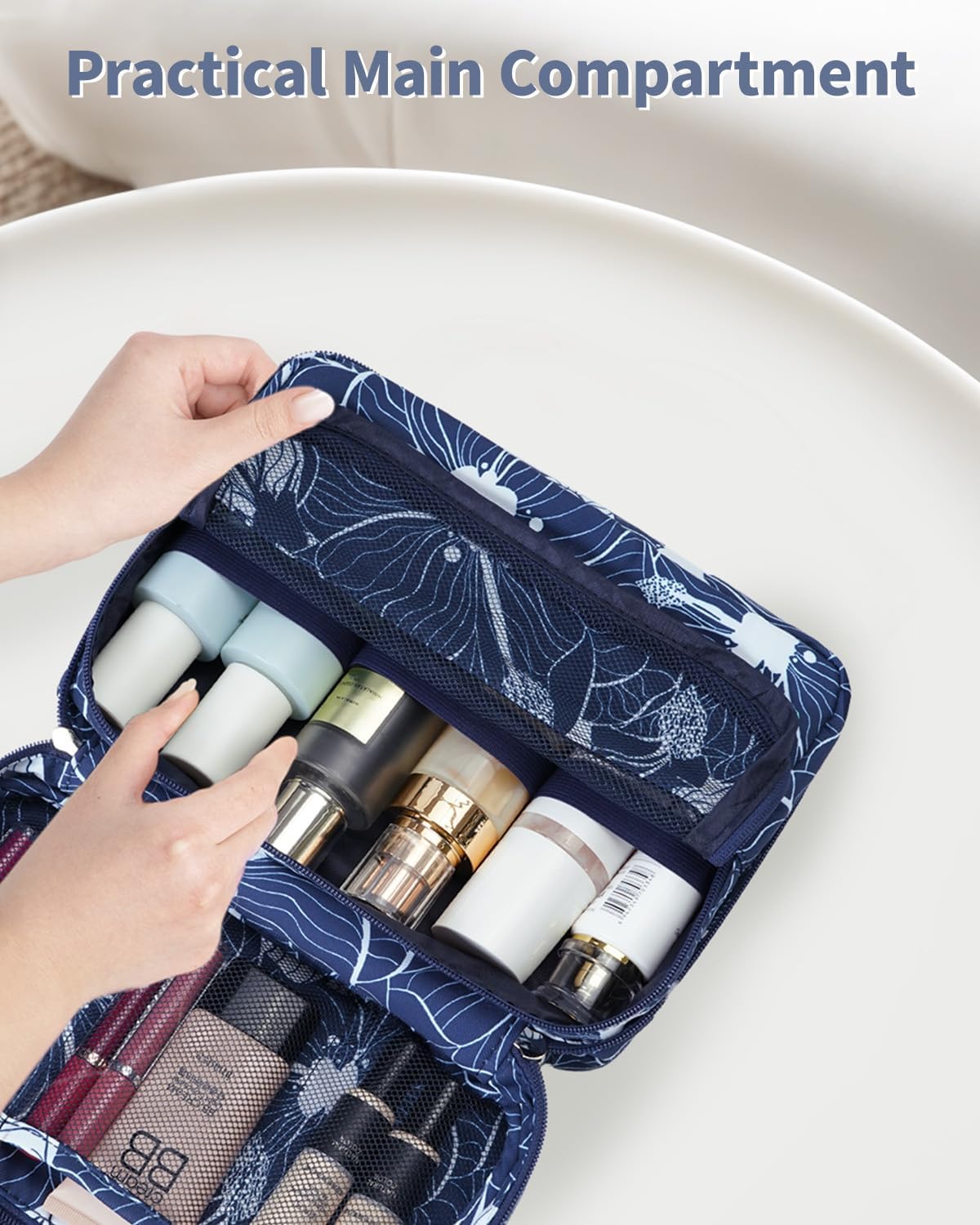 Narwey Small Hanging Travel Toiletry Bag for Women, Travel Bag for Toiletries, Makeup Bag Organizer Cosmetic Bags Make Up Bags for Girls