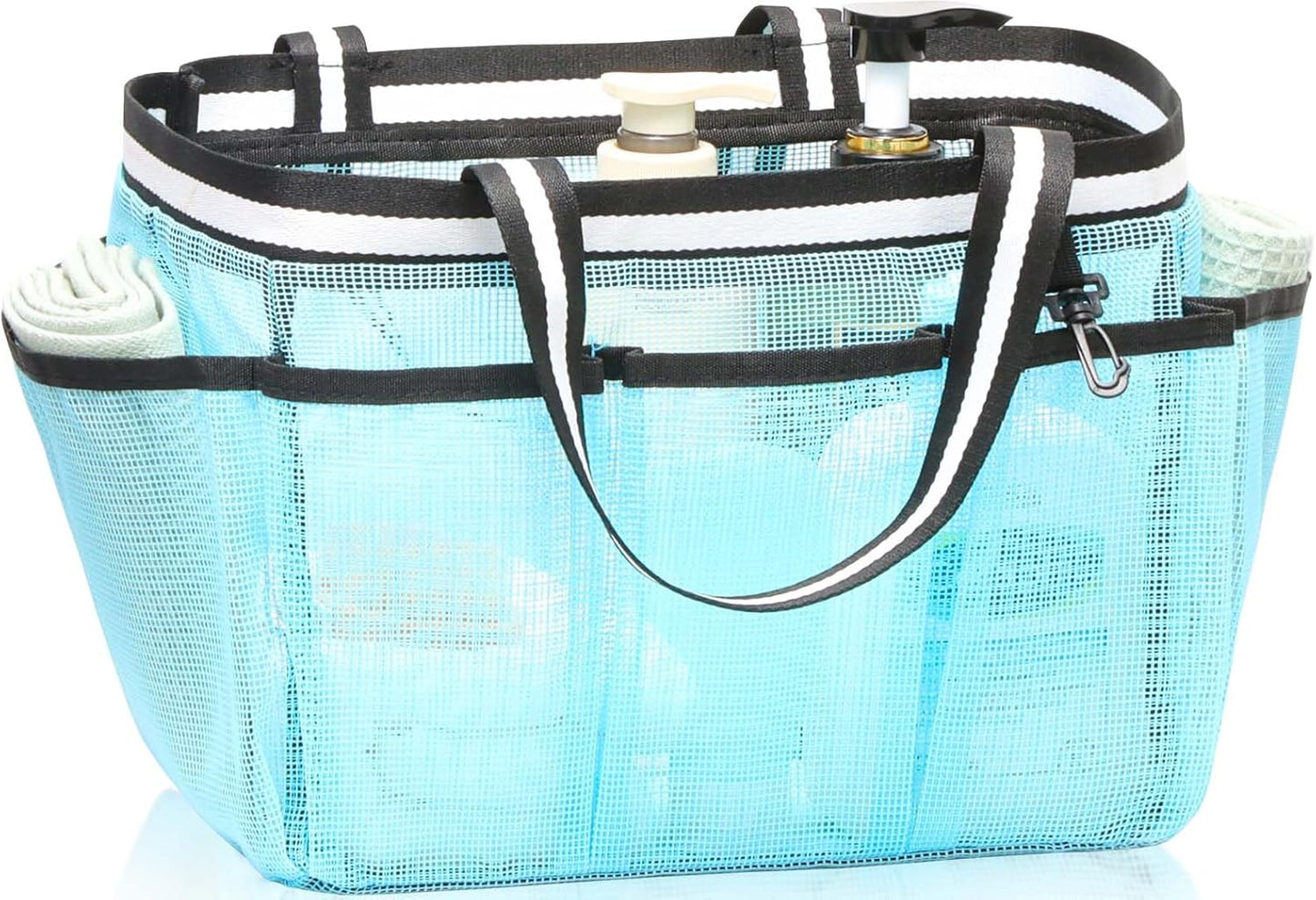 XL Mesh Shower Caddy Portable Shower Bag for College Dorm Camping Travel Gym(Lake Blue)